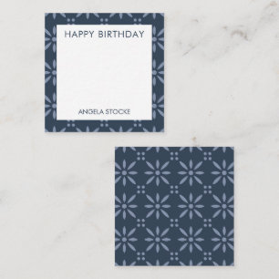 Carte De Correspondance Fleur Rétro Bleue Personnalisée