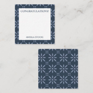 Carte De Correspondance Fleur Rétro Bleue Personnalisée