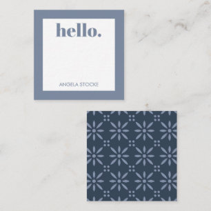 Carte De Correspondance Fleur Rétro Bleue Personnalisée
