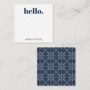 Carte De Correspondance Fleur Rétro Bleue Personnalisée