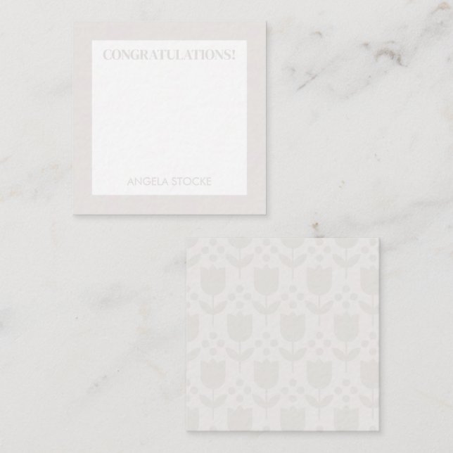 Carte De Correspondance Fleur Rétro Personnalisée (Devant / Derrière)