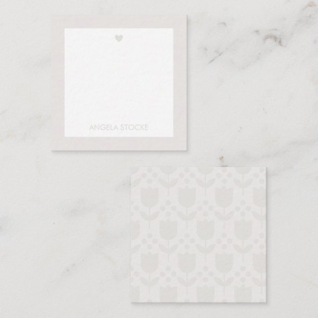 Carte De Correspondance Fleur Rétro Personnalisée (Devant / Derrière)
