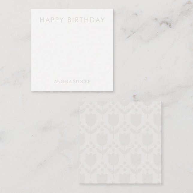Carte De Correspondance Fleur Rétro Personnalisée (Devant / Derrière)