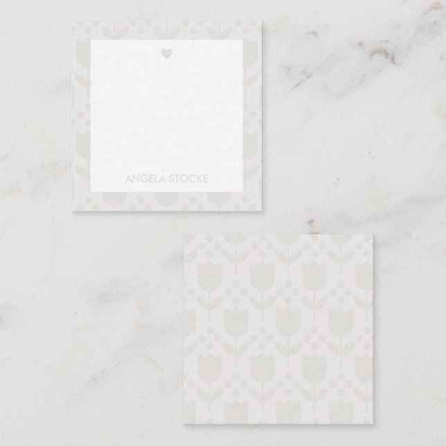 Carte De Correspondance Fleur Rétro Personnalisée (Devant / Derrière)