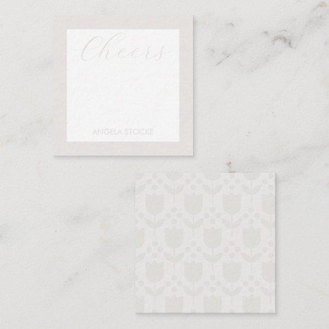 Carte De Correspondance Fleur Rétro Personnalisée (Devant / Derrière)