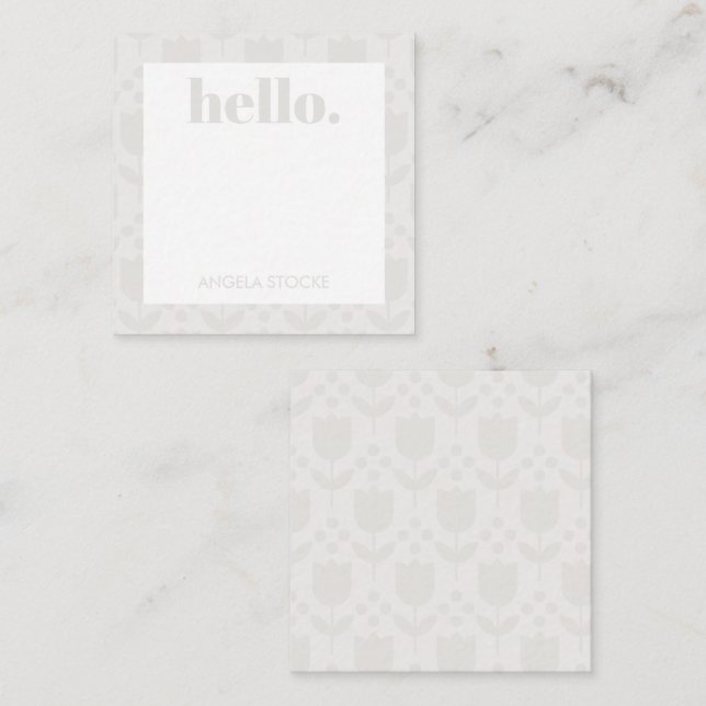 Carte De Correspondance Fleur Rétro Personnalisée (Devant / Derrière)