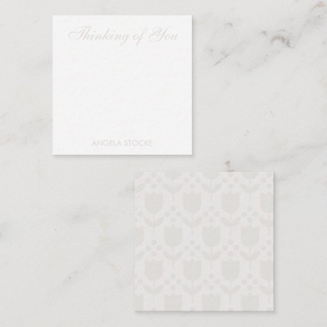 Carte De Correspondance Fleur Rétro Personnalisée (Devant / Derrière)