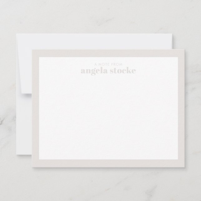 Carte De Correspondance Fleur Rétro Taupe Personnalisée (Devant)