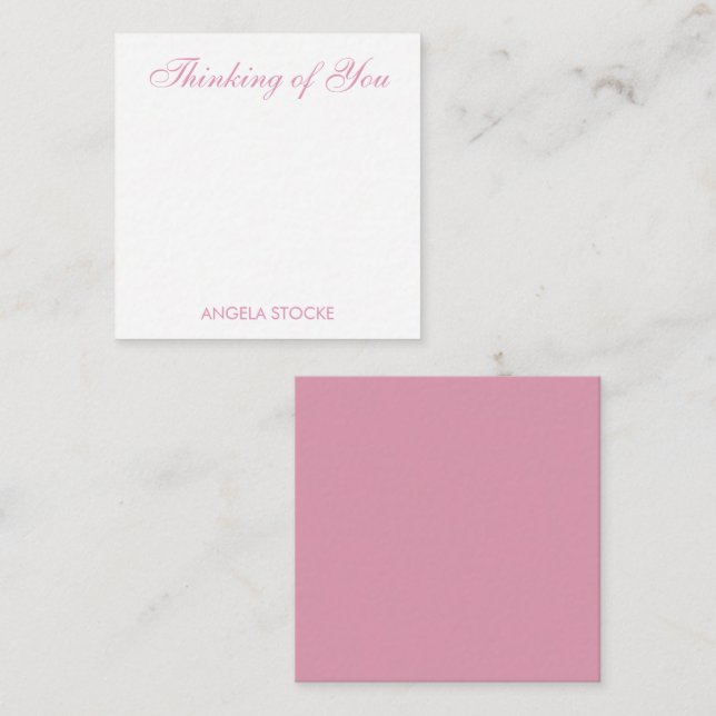 Carte De Correspondance Fleur rose blanche personnalisée (Devant / Derrière)