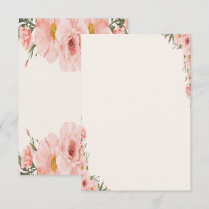 Carte De Correspondance Fleur rose d'aquarelle douce