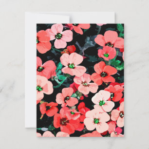 Carte De Correspondance Fleur rouge aquarelle