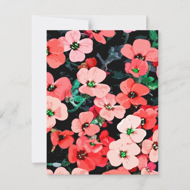 Carte De Correspondance Fleur rouge aquarelle (Devant)