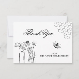 Carte De Correspondance Fleur sauvage rustique mignon Merci Fête des marié