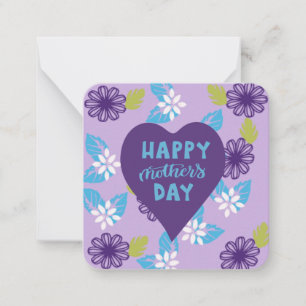 Carte De Correspondance Fleur violette Fête des Mères :