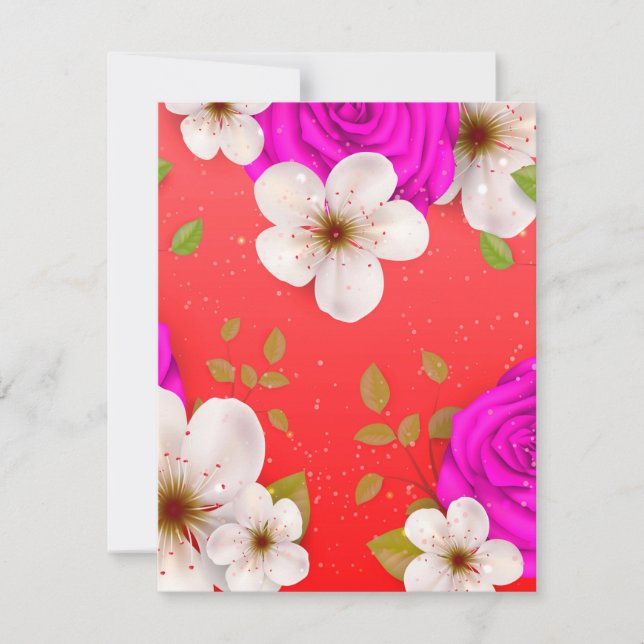 Carte De Correspondance Fleurs aquarelles 14 (Devant)