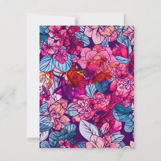Carte De Correspondance Fleurs aquarelles 16 (Devant)