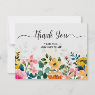 Carte De Correspondance Fleurs aquarelles élégantes I pour messages cadeau