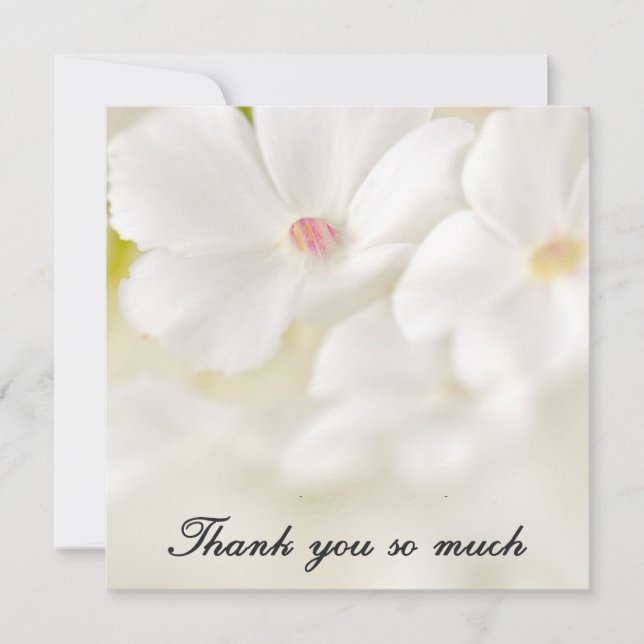 Carte De Correspondance Fleurs blanches Merci (Devant)