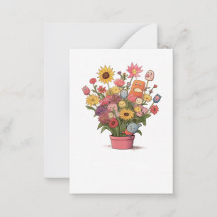 Carte De Correspondance Fleurs, bouquet, pot de fleurs