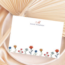 Fleurs colorées simples Script Monogrammes Grilles