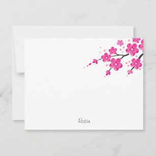 Carte De Correspondance Fleurs d'aquarelle rose 2