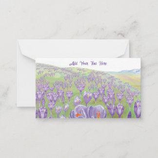 Carte De Correspondance Fleurs de Crocus pourpres sur Spring Hill personna
