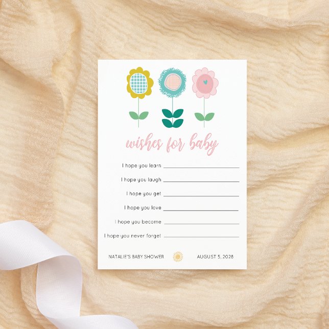 Carte De Correspondance Fleurs de printemps Voeux papillon rose pour bébé (Créateur téléchargé)