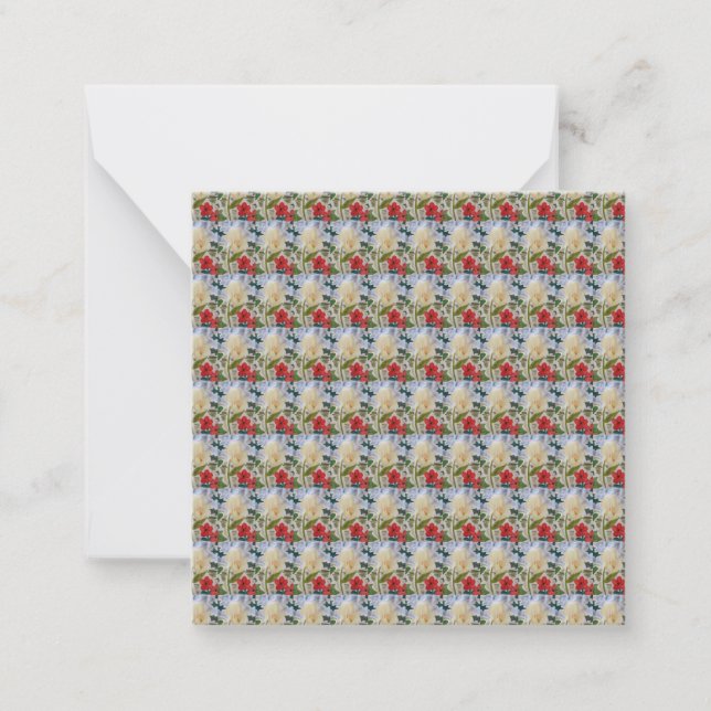Carte De Correspondance Fleurs d'hiver & Note de houx (Devant)