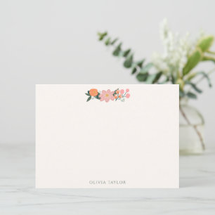 Carte De Correspondance Fleurs d'ivoire rose Mariage personnalisé