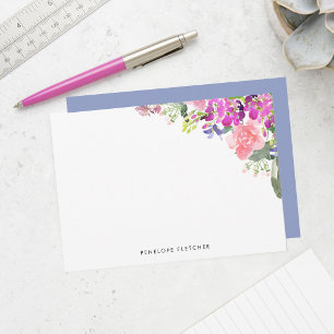 Carte De Correspondance Fleurs Élégantes Aquarelle Florale