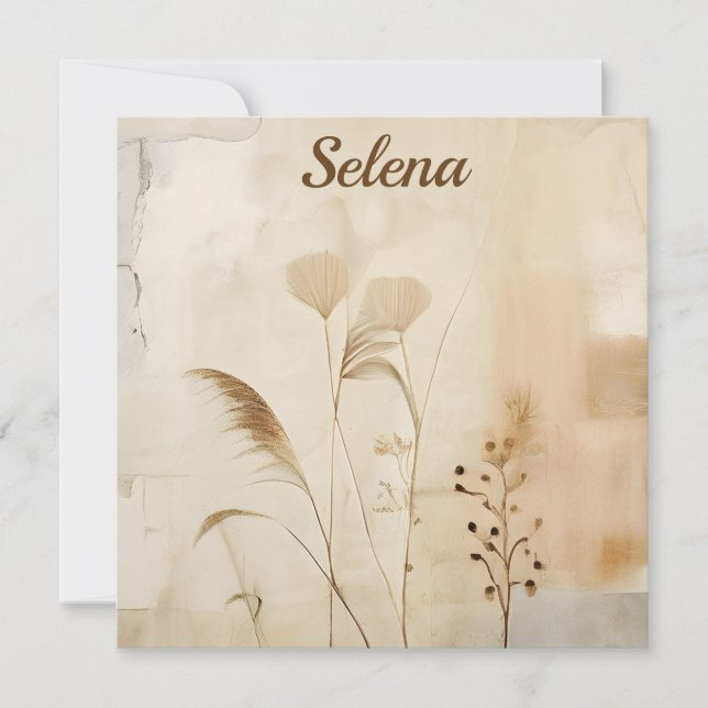 Carte De Correspondance Fleurs et herbe séchées (Devant)