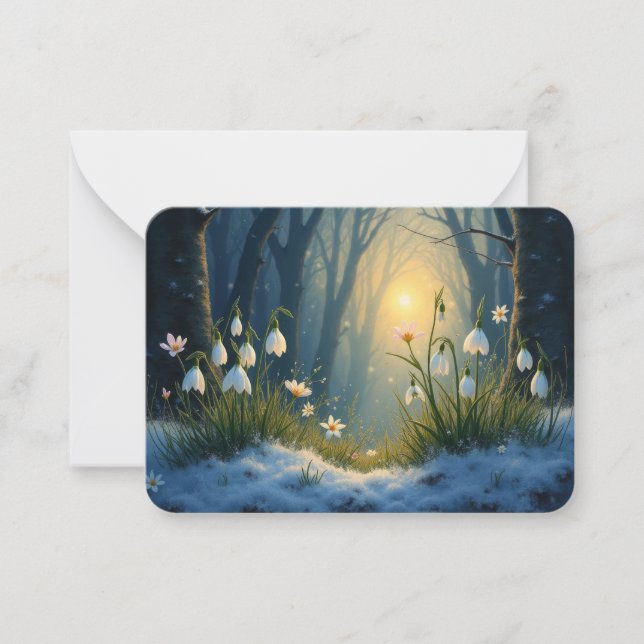 Carte De Correspondance Fleurs hivernales perce-neige (Devant)