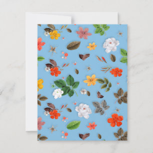 Carte De Correspondance Fleurs jaunes et roses blanches 18