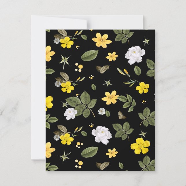 Carte De Correspondance Fleurs jaunes et roses blanches 2 (Devant)