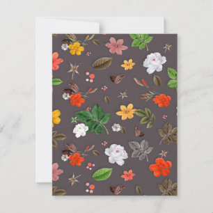 Carte De Correspondance Fleurs jaunes et roses blanches 26
