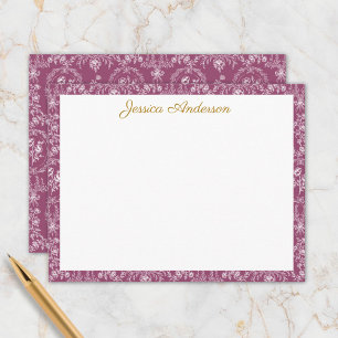 Carte De Correspondance Fleurs Rococo Vintage Nom Personnalisé Floral