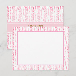 Carte De Correspondance Fleurs roses Bloc-notes de papeterie personnali