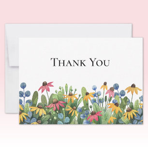 Carte De Correspondance Fleurs sauvages aquarelle personnalisées Merci pla