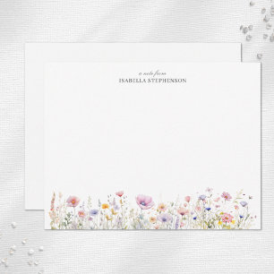 Carte De Correspondance Fleurs sauvages aquarelles élégantes