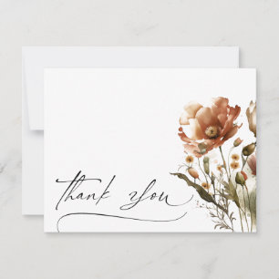 Carte De Correspondance Fleurs sauvages d'aquarelle Merci