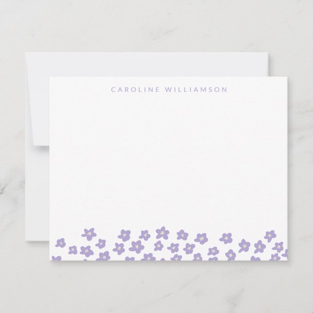 Carte De Correspondance Fleurs simples mignonnes en Lilac Personnalisées (Devant)