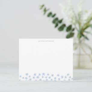 Carte De Correspondance Fleurs Simples Mignonnes Niaises Bleu Clair Person