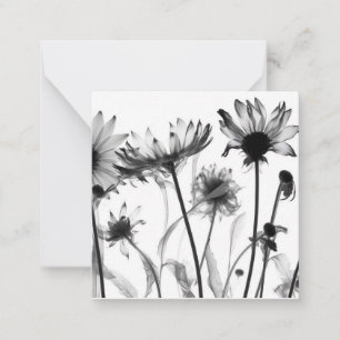 Carte De Correspondance Fleurs X-Ray noir et blanc