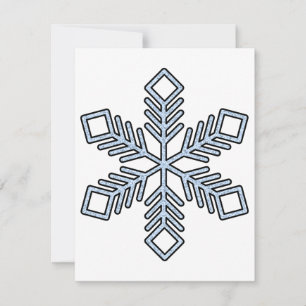 Carte De Correspondance Flocon de Neige Pailleté - Branches Bleu Bébé