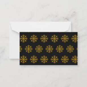 Carte De Correspondance Flocons de neige dorés Hiver Noël
