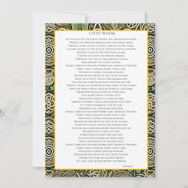 Carte De Correspondance Floraison Celtique (Devant)