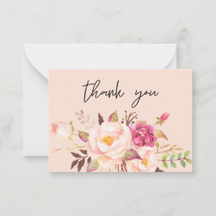 Carte De Correspondance Floraison rose - Rose petit Merci