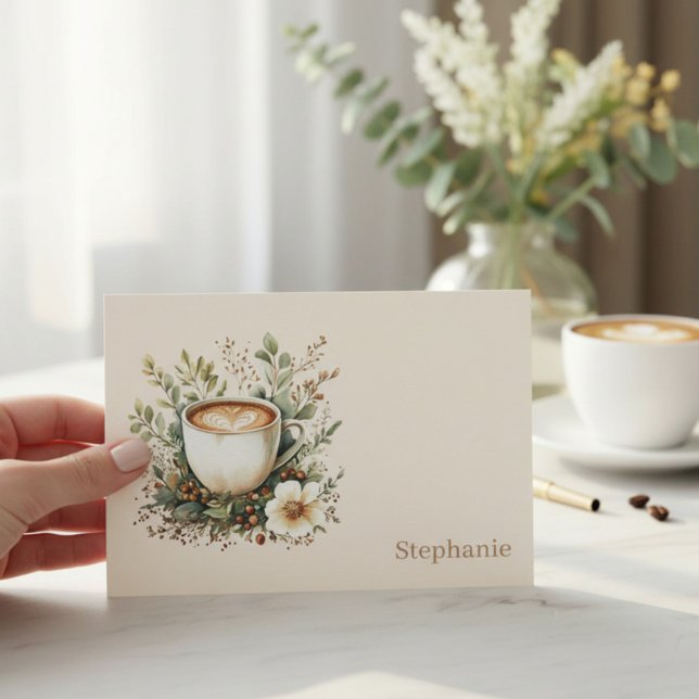 Carte De Correspondance Floral Coffee Mug Personalized (Créateur téléchargé)