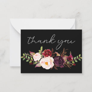 Carte De Correspondance Floral de Marsala Bourgogne - Tout petit Merci noi