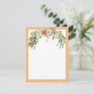 Carte De Correspondance Floral feminin monogramme